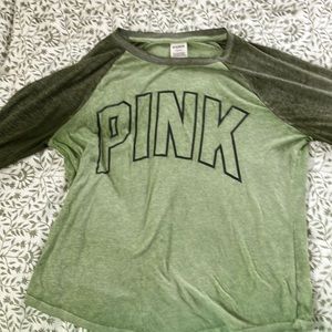 Green long sleeve Victoria secret t-shirt size medium